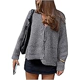 GORGLITTER Women's Tie Front Bow Cardigan Sweaters Oversized Casual Long Sleeve Knit 2025 Fall Winter Clothing