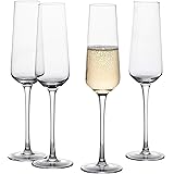 GoodGlassware Champagne Flutes (Set Of 4) 8.5 oz – Tall, Long Stem, Crystal Clear, Classic, and Seamless Tower Design - Lead