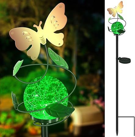 Color Changing Solar Stake Lights Outdoor Vuv Powered Glass Ball
