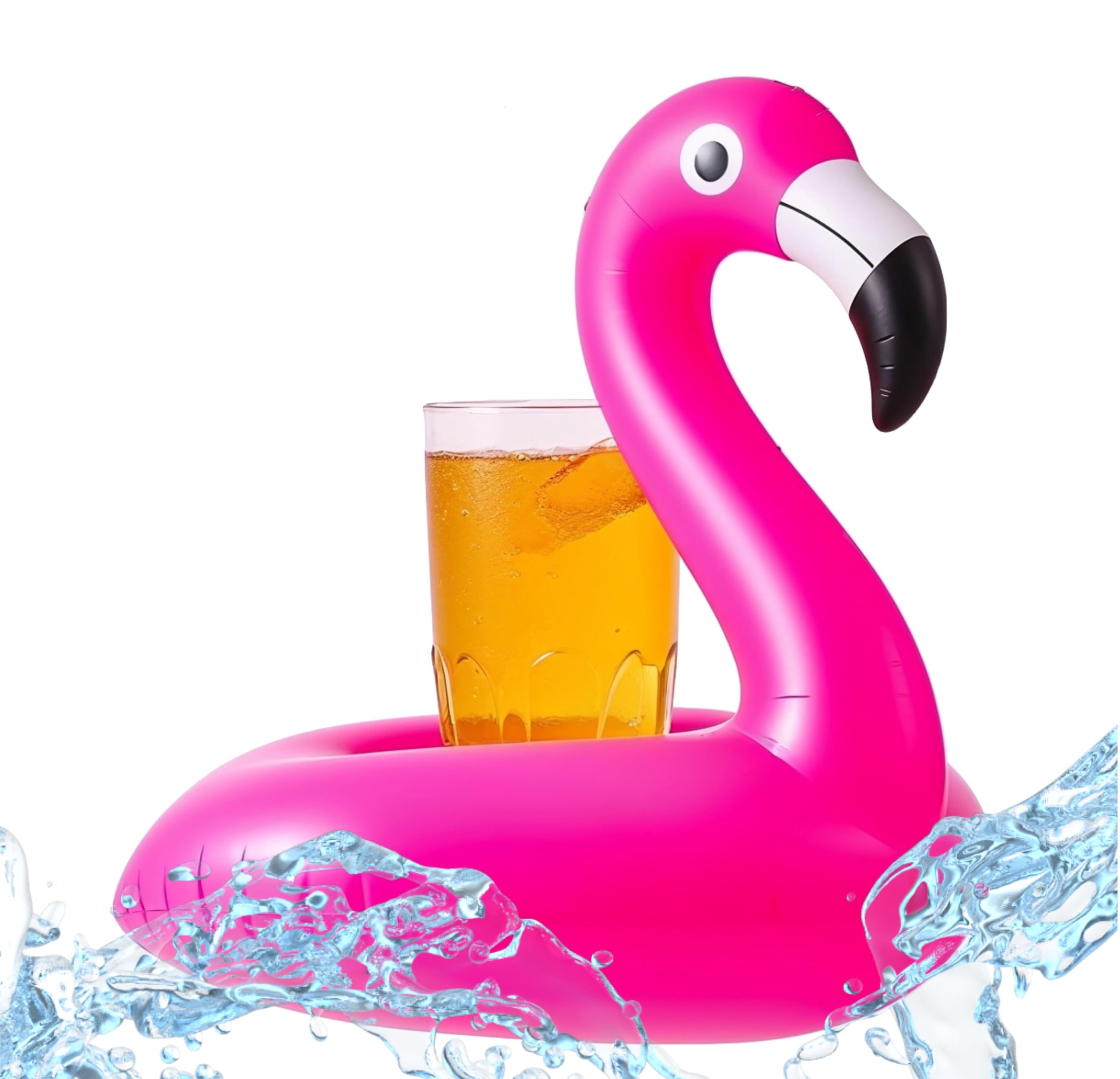 Inflatable Flamingo Drink Holder: Floating Cup and Can Holder for Pool Parties, Ideal as Air Mattress Accessories for Drinks