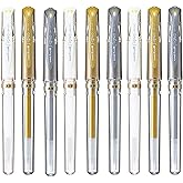 Uni-Ball Signo UM-153 Broad Point Gel Impact Pen, 1.0mm, White/Gold/Silver, 3 pens each/Total 9 pens (Japan Import)