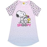 INTIMO Girls' Peanuts Snoopy Woodstock Flowers Friends Nightgown Sleep Pajama Shirt