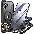 Miracase for iPhone 16 Case 6.1'', [Bubble Free] Full-Body Bumper Phone case with Built-in Full Glass Screen &Camera Control,No Gap,Compatible with MagSafe,Drop Proof 16 Cover,Black