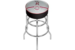 TRADEMARK GLOBAL Bar Stool - Ohio State University Brutus Stripe Stool with Foam Padded Seat - Swivel Chair for Game Room, Garage, or Home Bar by Trademark Gameroom