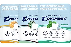 Movemints Clear Aligner Mints - Patented, Edible Alternative to Chewies - Freshen Breath and Improve Dry Mouth with Xylitol - Variety (3 Pack)
