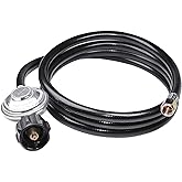 8 Feet Propane Regulator and Hose for LP Gas Grill BBQ Fire Pit and Heater | Universal grill regulator replacement for LP gas grill heater fire pit table with QCC1 Type 1 and 3/8 Inch female flare