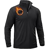 TACVASEN Men's Quarter Zip Pullover Fleece Lined Thermal Long Sleeve Golf Shirt 1/4 Zip Warm Winter Sweatshirts
