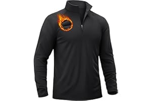 TACVASEN Men's Quarter Zip Pullover Fleece Lined Thermal Long Sleeve Golf Shirt 1/4 Zip Warm Winter Sweatshirts