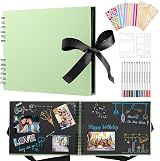 DazSpirit Photo Album Scrapbook 80 Pages 420 Photos Green Kit with Pens