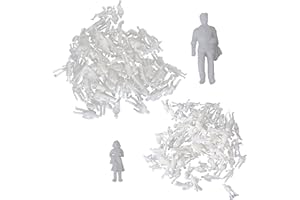BQLZR Plastic Miniature Scenes Model Figures 7.6x4mm 1:100 19x6mm 1:200 Pack of 200