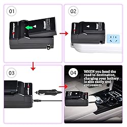 Uwayor EN-EL14 EN-EL14A Battery and Charger Set for