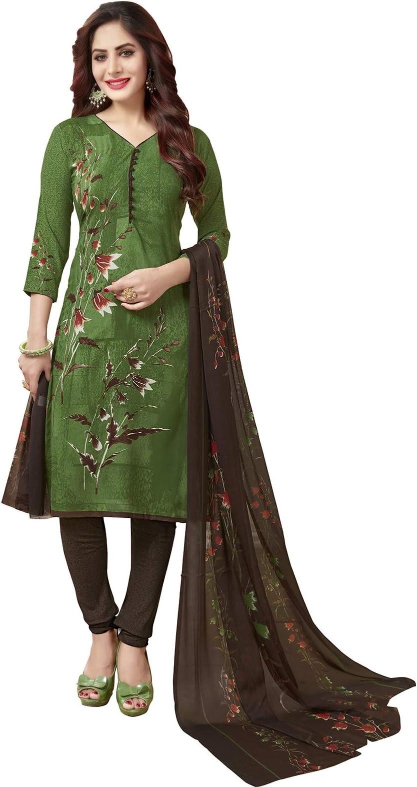 Giftsnfriends Women's Crepe/Synthetic Patiala Dress Material GSSIWEDM6069