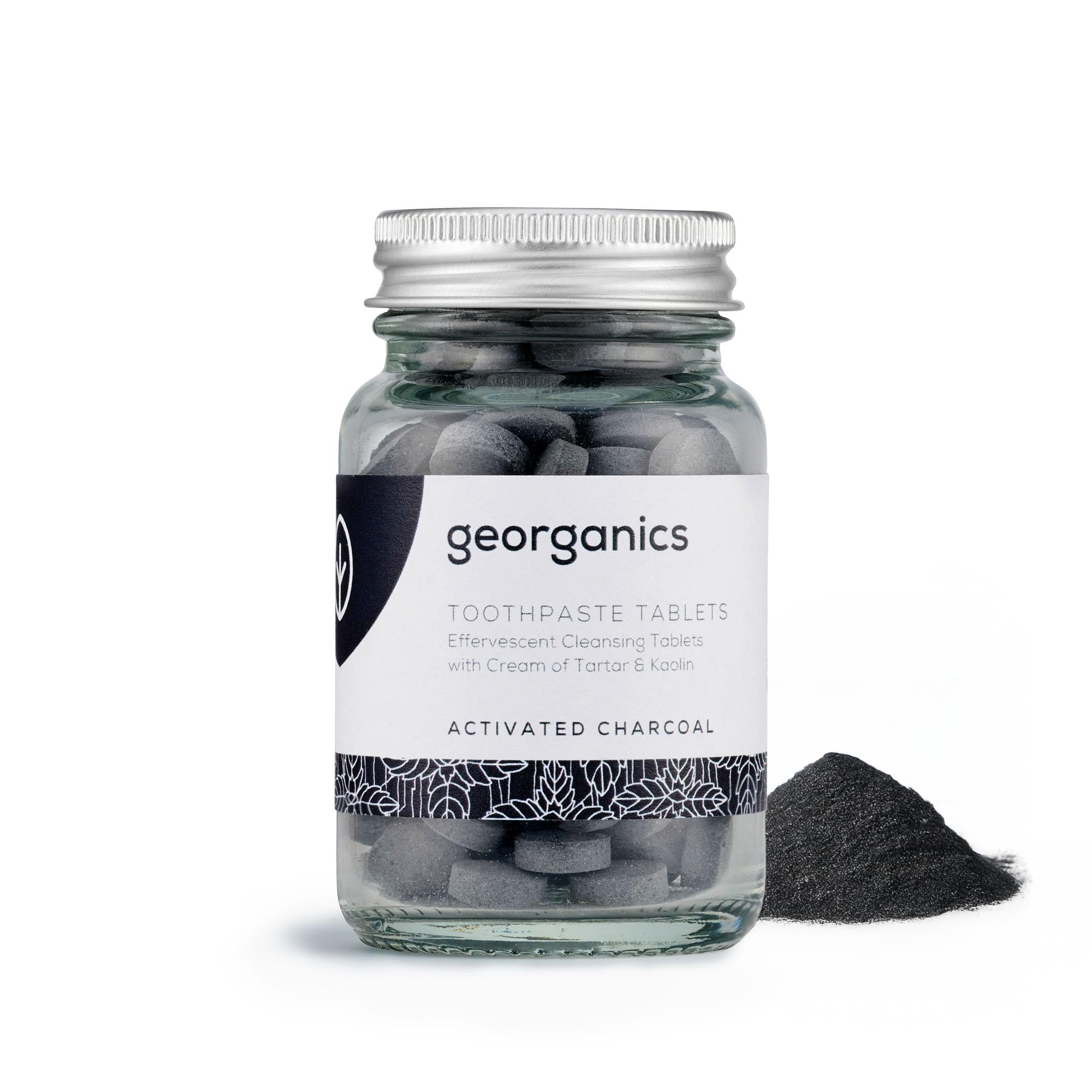 Georganics Organic Mouthwash Tablets - Activated Charcoal Natural Mouthwash for Bad Breath - SLS, Glycerine & Fluoride Free - Certified Cosmos Natural, Vegan and Cruelty Free - 180 Tablets