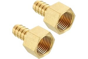 Kozelo Pack of 2 Brass Hose Barb Fittings Adapter Connector 1/2" Hose Barb to 1/2" NPT Female Fittings for Home Machines, Massage Bathtubs, and Irrigation Systems