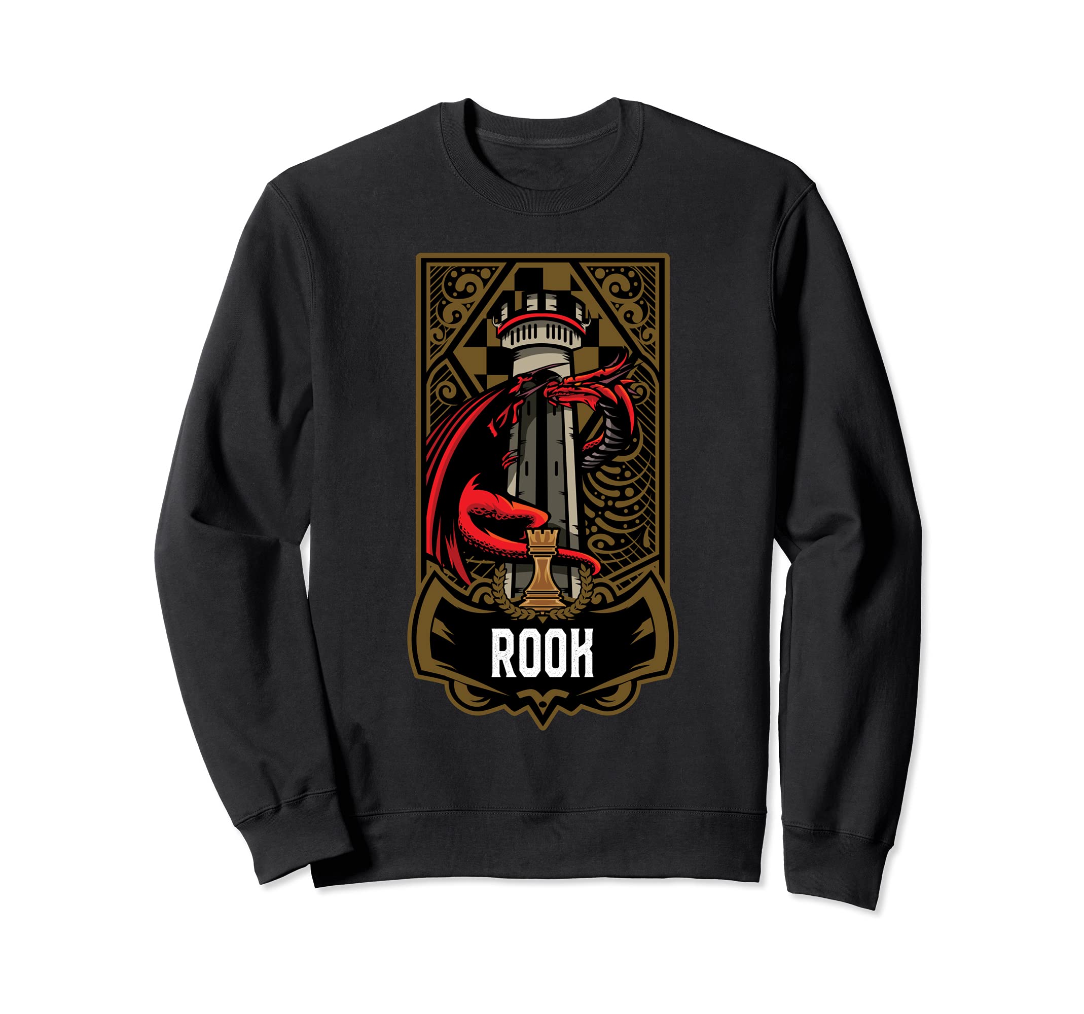 Rook Chess Game Piece Chess Club Players Gambit Red Team Sweatshirt