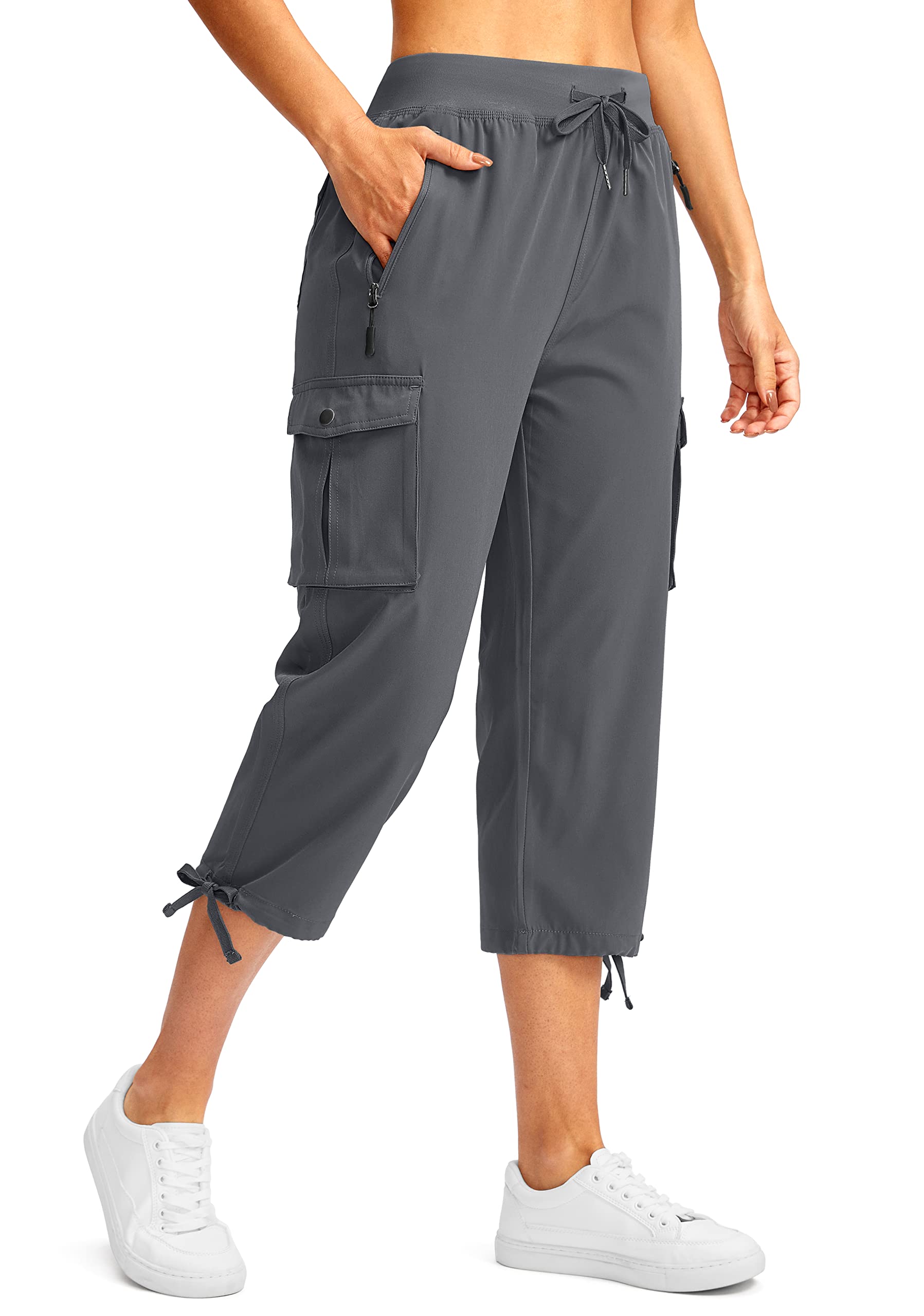 Photo 1 of ***SIMILAR***Soothfeel Women's Cargo Capris Pants with 6 Pockets Lightweight Quick Dry Travel Hiking Summer Pants for Women Casual (Deep Grey, M)