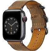Vintage Leather Bands Compatible with Apple Watch Band 38mm 40mm 41mm 42mm 44mm 45mm 46mm 49mm, Genuine Leather Retro Strap Compatible for Men Women iWatch Ultra SE Series 11/10/9/8/7/6/5/4/3/2/1
