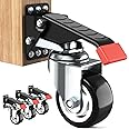 SPACEKEEPER Workbench Casters Kit 880 Lbs - 3 Inch Heavy Duty Retractable Caster Designed for Workbenches Machinery & Tables, 4 Pack
