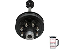 Rockwell American 7,000 lb Electric Brake Trailer Axle - 8 Lug 6.5" Bolt Pattern (73" Hubface - 58" Spring Center)