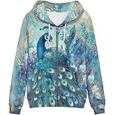 Uourmeti Hoodies Zip Up Jacket for Women Teen Girls Fall Sweatshirt XS-5XL