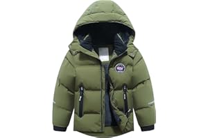 BYLESIN Kids Boy's Winter Fleece Lined Waterproof Jacket Puffy Cotton Coat Thick Down Outdoor Coats with Hood