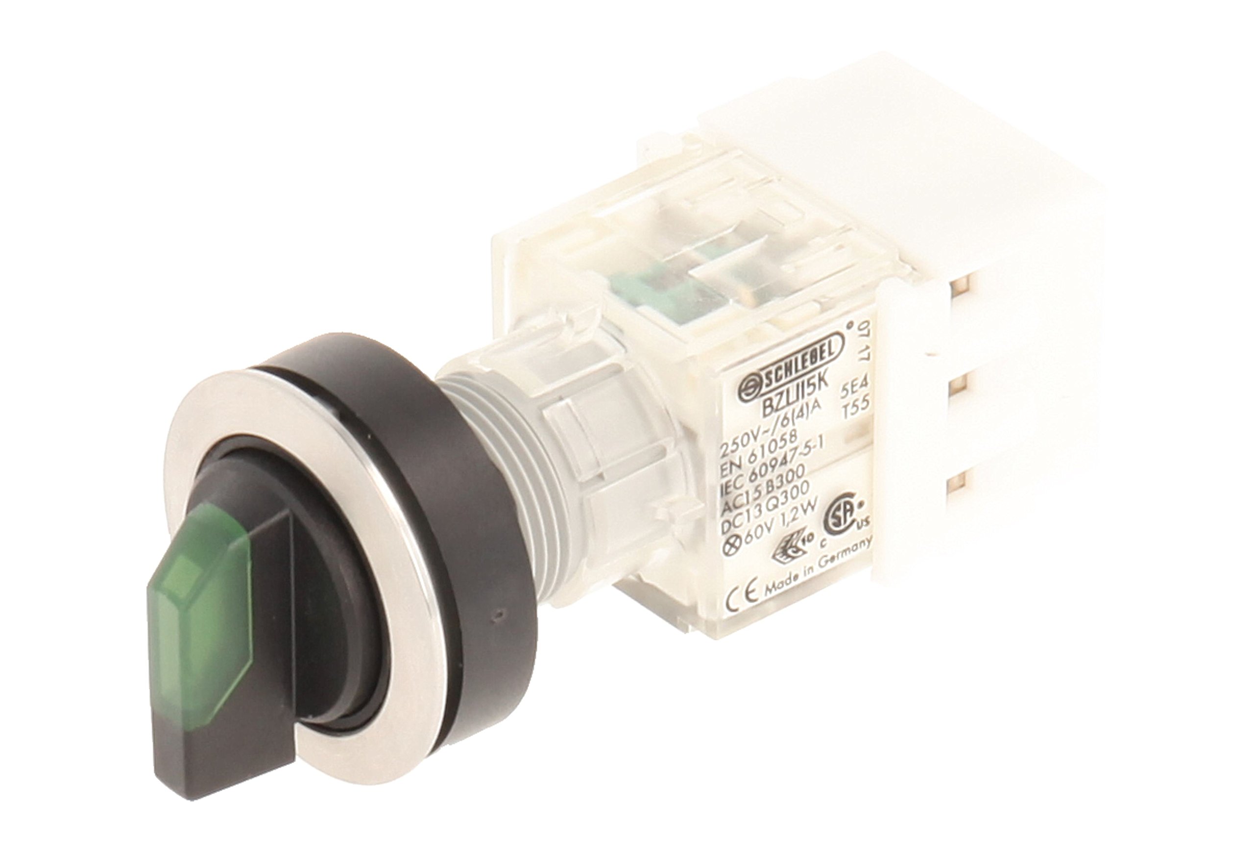 selector, rastend – Stainless Steel – 3 Positions Momentary Contact Master Club 23.001.321 2 Closer with Lamp Holder t5,5 K LED 24 V Screw Connector – Green (Pack of 2)