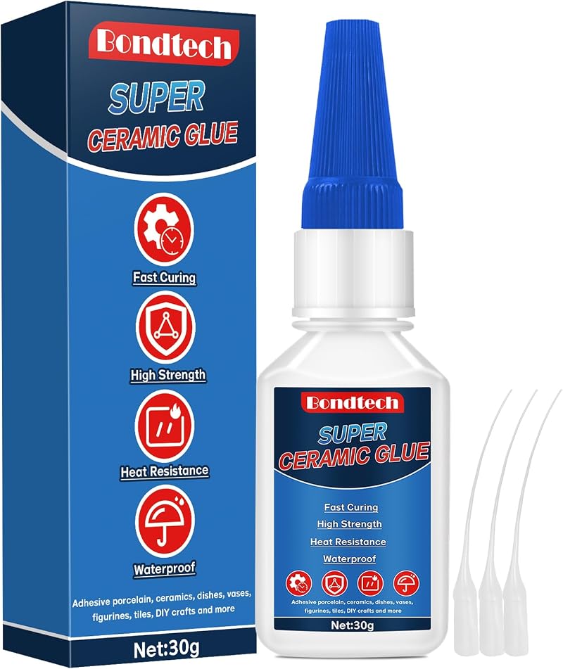 Bondtech Ceramic Glue 30g Clear, Heat Resistant, Waterproof, Anti-Clog Cap