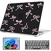 B BELK Case for Microsoft Surface Laptop 15 inch Touchscreen Copilot+PC 2024 (7th Edition) Model: 2037, Plastic Hard Shell Case+Keyboard Cover+Screen Protector for 15'' Microsoft Surface, Pink Bowknot