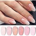 Born Pretty Jelly Pink Gel Nail Polish Jelly Nude Pink Translucent Gel Polish Valentine's Day Pink Heart Sheer Milky Natural Gel Polish Set Nail Art Manicure Christmas Valentine's Day Gift 6PCS