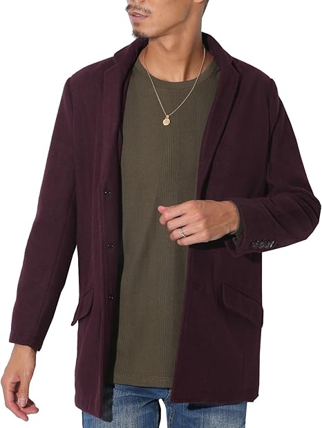 Amazon メルトンウールチェスターコート チェスターコート メンズ コート ウール メルトン ボルドーl コート ジャケット 通販