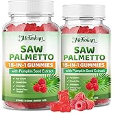 Mchokuu Saw Palmetto Gummies 600mg for Men & Women – Pumpkin Seed Oil Gummies with Saw Palmetto Supplement for Hair Growth & Skin Health, DHT Blocker - Sugar Free, Non-GMO, Raspberry Flavor 120 Count
