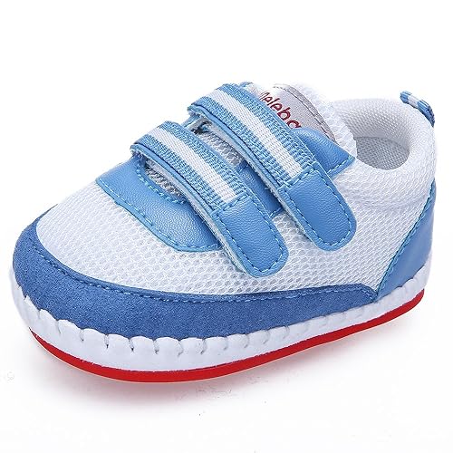 DELEBAO Babyschuhe Baby Turnschuhe Krabbelschuhe Mesh Atmungsaktiv Baby Schuhe mit Weicher und Rutschfester Sohle für Kleinki