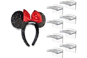 Modern JP Adhesive Hooks for Disney Ears (8-Pack) - Minimalist Disney Ear Holder, No Drilling Headband Holder Design, Strong Hold Headband Organizer - USA Patented, Clear