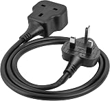 TISDLIP 1 Way Extension Lead 1M Portable Single Socket UK 2500W