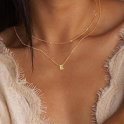 Poxtex Layered Initial Choker Necklaces for