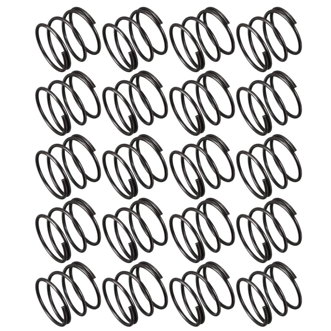 Sourcingmap Compression Spring - 1.2mm Wire Dia, 18mm OD, 15mm Free Length Spring Steel Extension Spring,Black,20Pcs