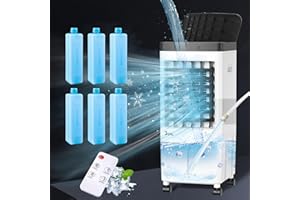 BEAUTYFAN Portable Air Conditioners, 3.2Gal Room Air Conditioners, Cooling Up to 20H, Swamp Cooler with 6 Ice Pack, Ac Unit with Timer, 3 Speeds, 70w° Oscillating, Air Cooler for Room Kitchen Bedroom Garage