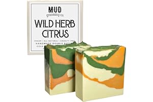 Mud Grooming Co Soap | Wild Herb Citrus | 2- Pack Handcrafted Soap Bars | Double Butter Formula | Ultra Gentle Handmade Soap 