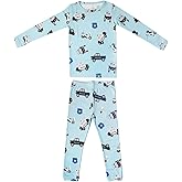Copper Pearl Two Piece Long Sleeve Toddler Pajamas PJ Sets for Boys and Girls - Adorable Pattern Pajamas, Breathable Fabric to Keep Cool While Sleeping, Sizes 12 Months to 5T - Leo