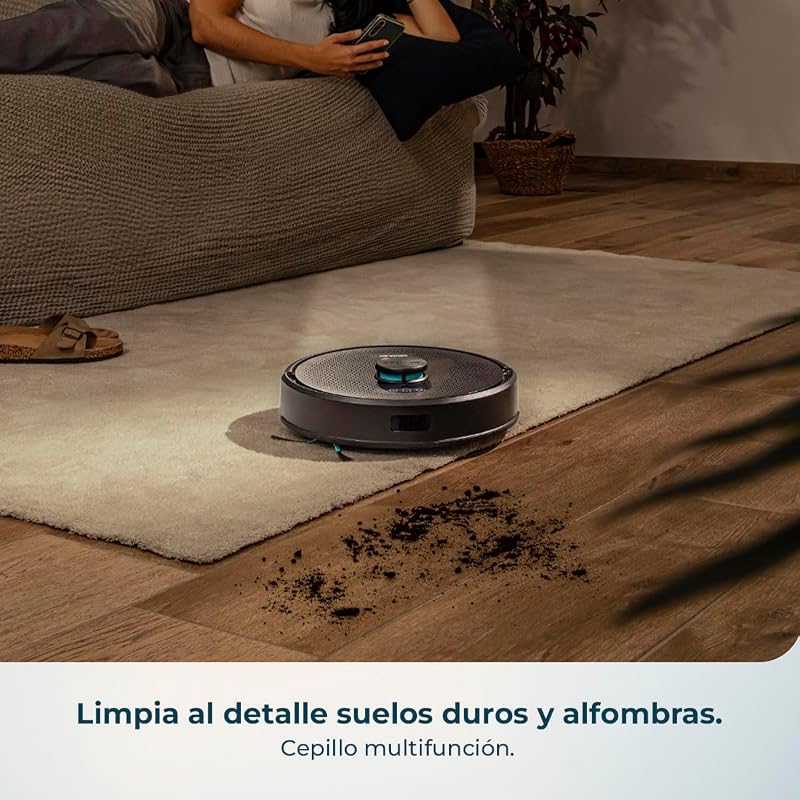 Robô Aspirador com Navegação Giroscópica e App Conga M50 X-Treme. 7000Pa, Varreduras, Aspiradores, Mops e Mops, 160mins de autonomia, Sensores anti-queda, Escova multifunções, TotalSurface — foto 5 de 8