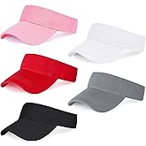 Marrywindix 5 Pieces Sport Wear Athletic Visor Sun Sports Visor Hat Visor Adjustable Cap for Women and Men (One Size)