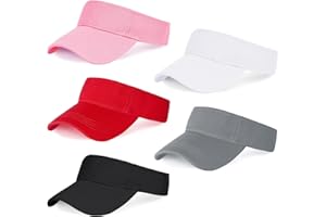 Marrywindix 5 Pieces Sport Wear Athletic Visor Sun Sports Visor Hat Visor Adjustable Cap for Women and Men (One Size)