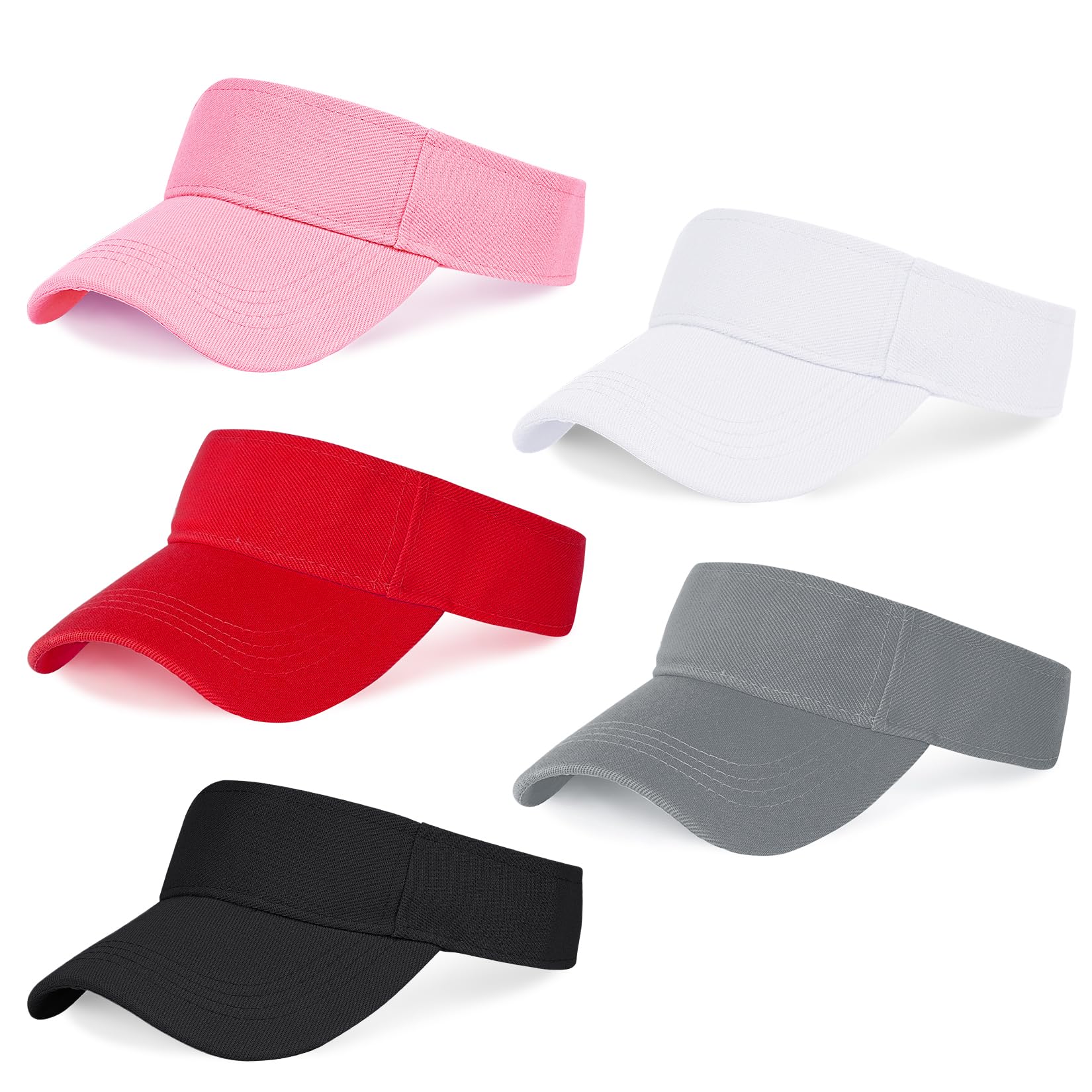 Photo 1 of Marrywindix 5 Pieces Sport Wear Athletic Visor Sun Sports Visor Hat Visor Adjustable Cap for Women and Men