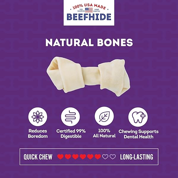 TREATLY USA BEEFHIDE BONES 5-6″ DOG CHEW TREATS – CHICKEN FLAVOR, 7 COUNT/1 PACK