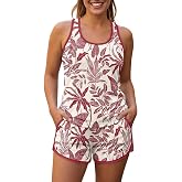 Pimpimsky Two Piece Tankini Swimsuits for Women, Tummy Control Bathing Suit with Shorts, Athletic Swimwear with Pockets