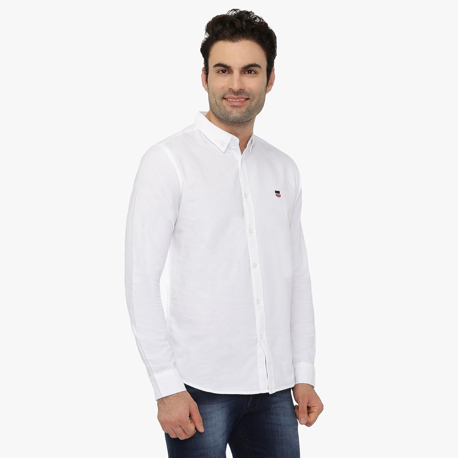 the cotton company men's 100% cotton oxford shirt - white