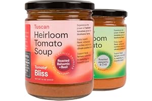 Tomato Bliss Variety Pack Heirloom Tomato Soup, All Natural, Non-GMO, Vegan, Dairy-Free, No Added Sugar, Healthy Tomato Soups, High in Vitamin C and antioxidants (16 oz, 2-pack)
