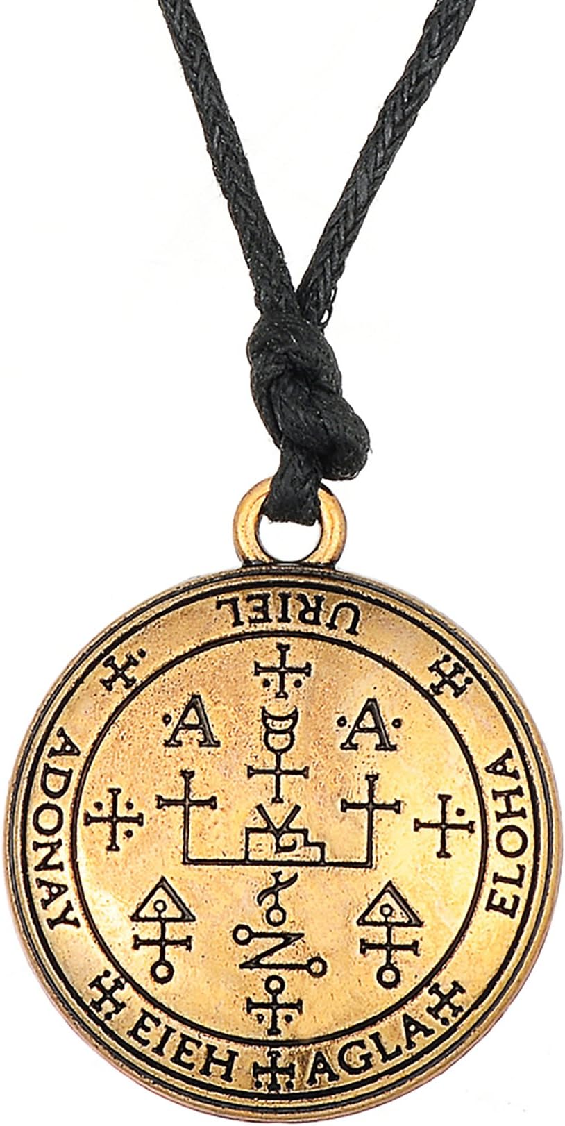 Dawapara Gothic Sigil of Archangel Uriel Chain Talisman Amulet Angel Rope Chain Vintage Jewelry for Men