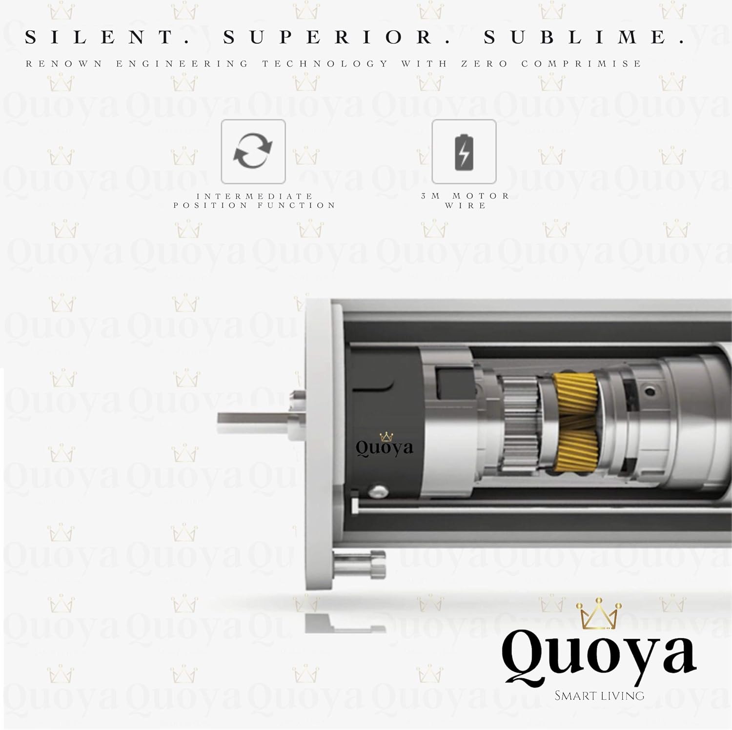 Quoya Motorised Curtains System, Electric Curtain track with Automated