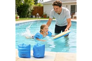 2 Pcs Inflatable Arm Floaties for Toddlers, Blow up Water Wings for Kids, Swimming Arm Bands Floatation for Children and Adul